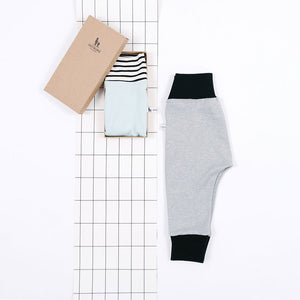 flatlay of baby pants gift set for boys