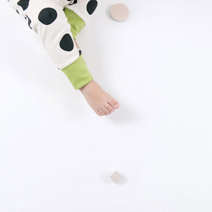 baby legs in polka dots organic cotton pants